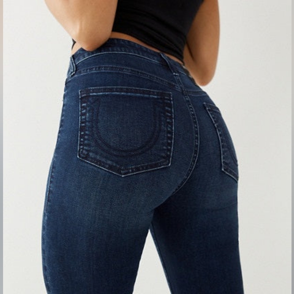 NWT True Religion Halle Mid Rise Super Skinny Easy Rider W29